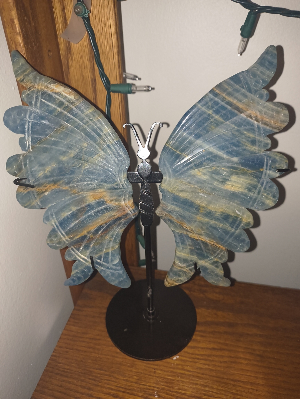Star Crystal Delight Blue and Gold Butterfly Sculpture